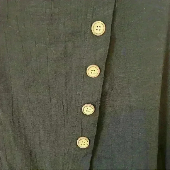 Rachel Coal Black Asymmetrical Button Blouse Size M - Picture 4 of 7